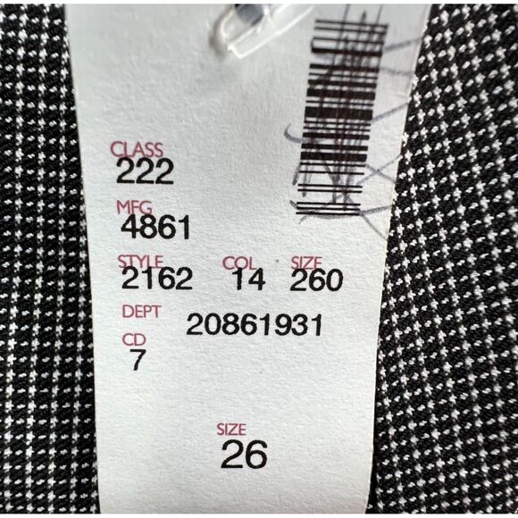 Avenue Pants Womens 26 Black White Mini Houndstooth Pull On Ankle Stretch Career - Picture 9 of 15